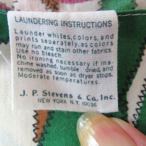 Vintage 1977 JP Stevens Twin Flat Sheet Flower Bouquet No Iron Percale USA Made - Picture 7 of 10